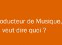 Producteur de Musique, ça veut dire quoi ?
