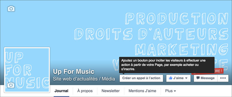 Bouton d'appel à l'action sur Facebook